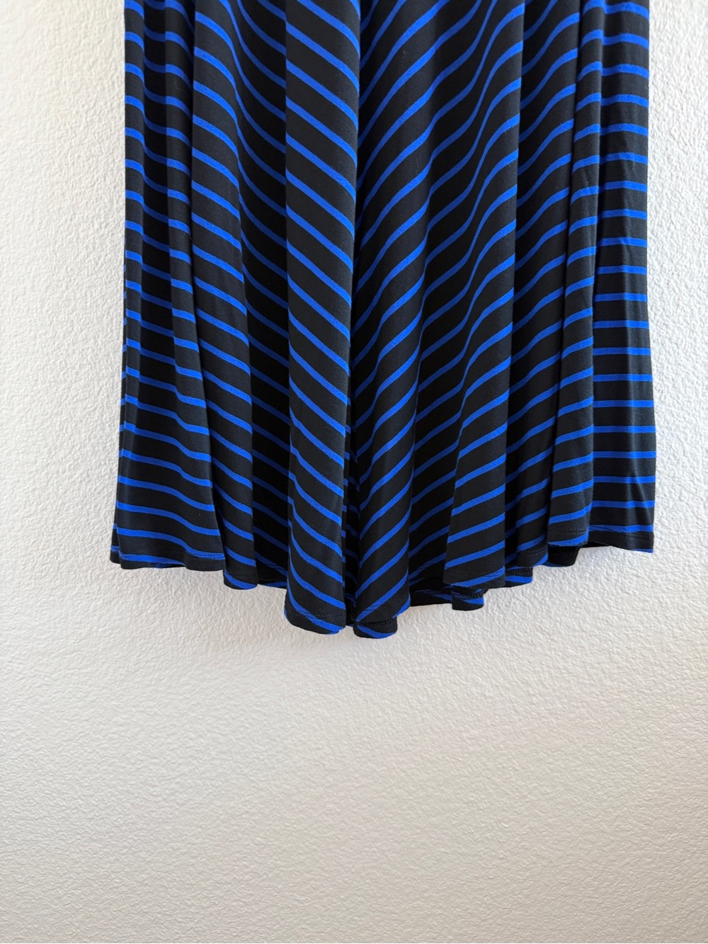 AB Studio Black and Blue Diagonal-Stripe Maxi Skirt - Picture 6 of 10
